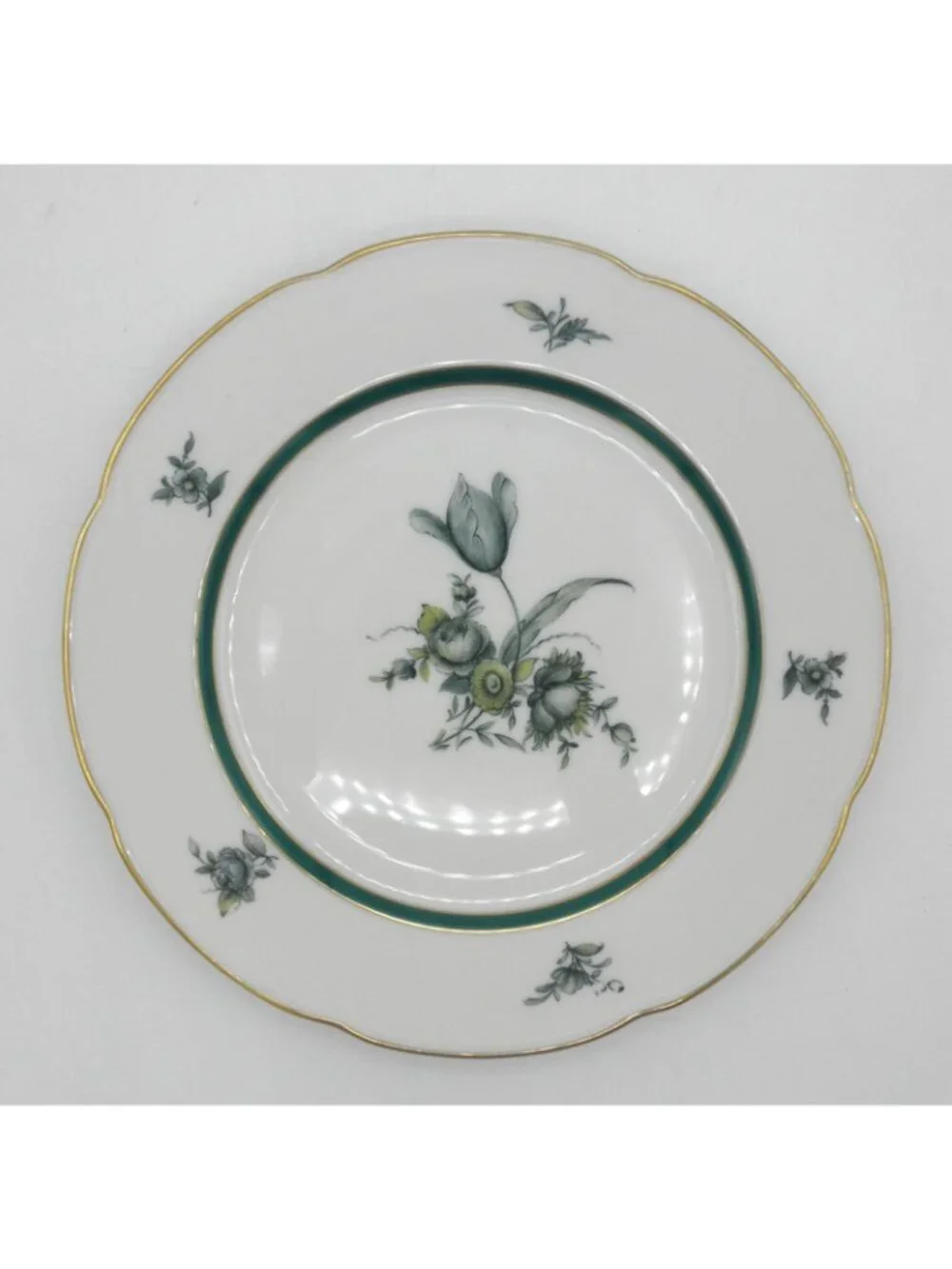Royal Bayreuth Teal Tulip Salad Plates 7.5 Inch Pattern Code: ROBTET Set of 4